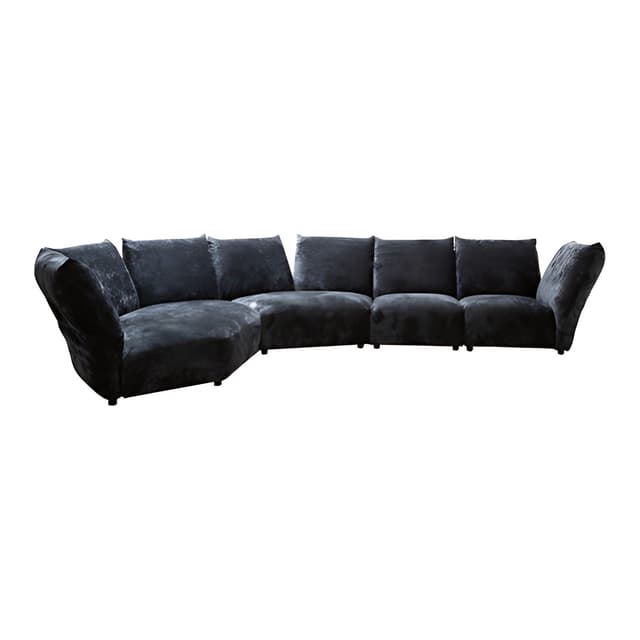 Petal Velvet Fabric Left Chaise Sofa
